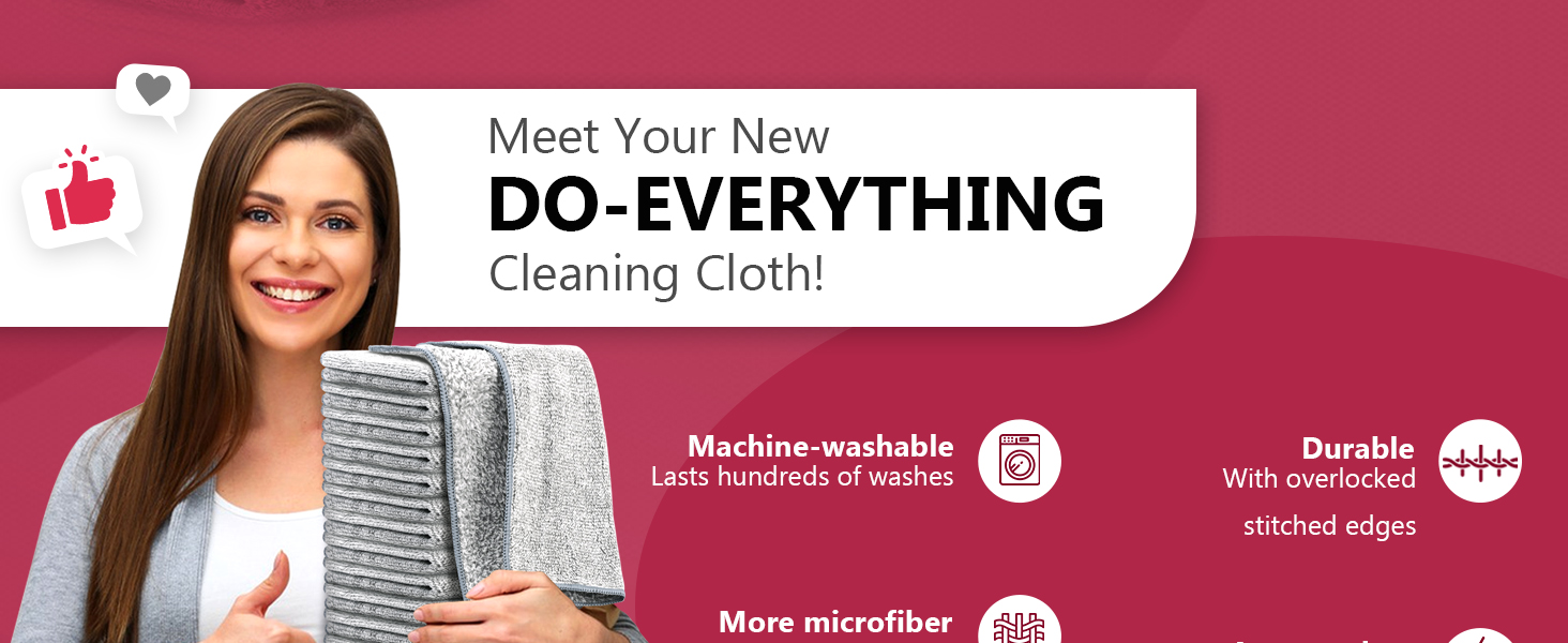 HAOBAOBEI Kitchen Cloth Dish Towels (12 Pack), Premium Dishcloths, Super Absorbent Microfiber Cleaning Cloth, Nonstick Oil Washable Fast Drying Dish Rags for Washing Dishes (Grey)