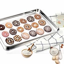 TeamFar Baking Sheet, 17.6’’ x 13’’ x 1’’ Stainless Steel Large Cookie Sheet Half Baking Pans, Non-toxic & Healthy, Easy Clean & Dishwasher Safe, Heavy Duty & Sturdy- Set of 2