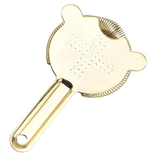 Heavy Duty Spring Bar Tool Strainer, Stainless Steel Finish Drink Strainer for Cocktails, Bartenders & Mixologists(Gold)