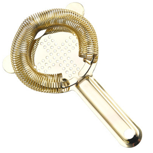 Heavy Duty Spring Bar Tool Strainer, Stainless Steel Finish Drink Strainer for Cocktails, Bartenders & Mixologists(Gold)