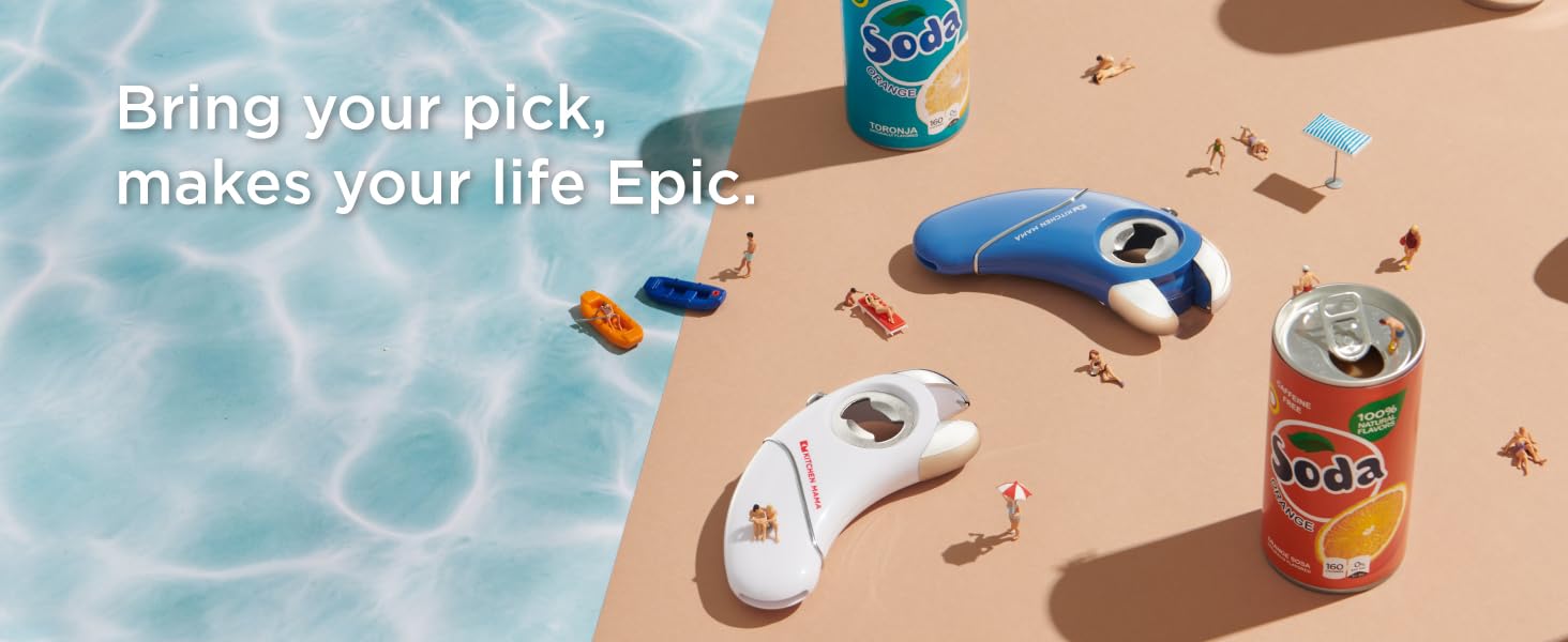 Kitchen Mama Epic One Multifunction Opener: Magnetic Bottle Opener, Beer Soda Opener, Effortless Jar Lid Opener for Seniors Elderly with weak Hand and Arthritis, Essential Kitchen Gadget (Metal Gray)