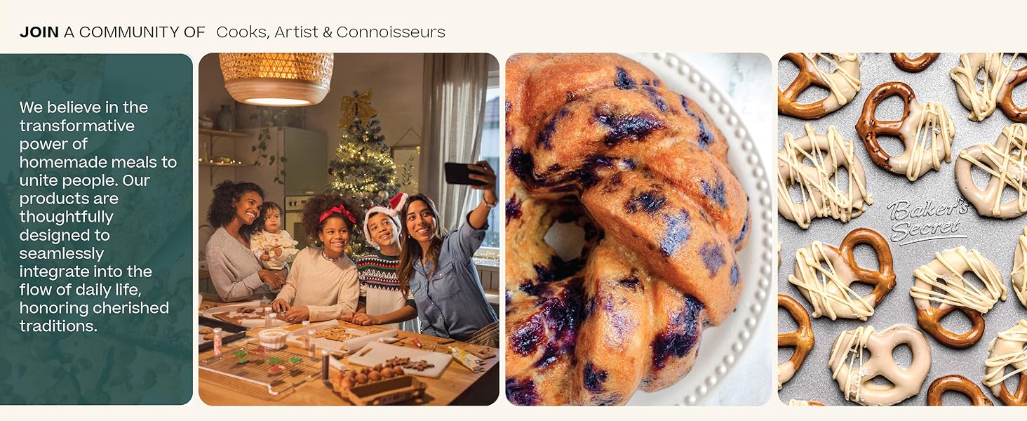 Baker's Secret Nonstick Fluted Cake Pan, Heavy Duty Die Cast Aluminum Fluted Cake Baking Pans, 2 Layers Non-stick Coating For Easy Release - The Cast Aluminum Collection (4mini Loves)