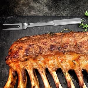 Meat Carving Fork Stainless Steel Cooking Fork with Long Handle for Kitchen Roast Picnic