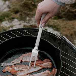 Meat Carving Fork Stainless Steel Cooking Fork with Long Handle for Kitchen Roast Picnic