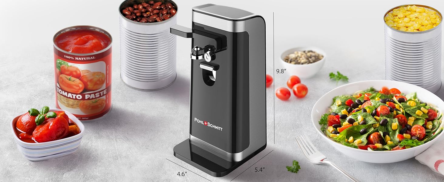 POHL SCHMITT Electric Can Opener with Knife Sharpener and Bottle Opener