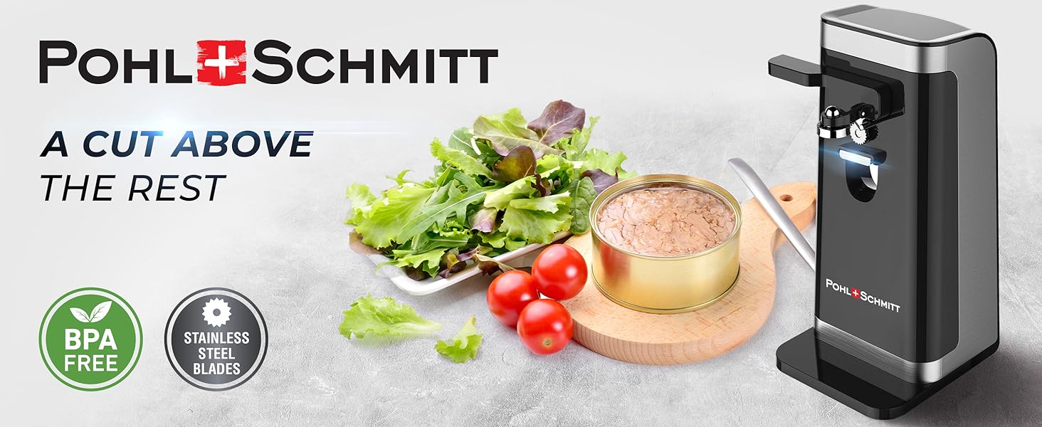 POHL SCHMITT Electric Can Opener with Knife Sharpener and Bottle Opener