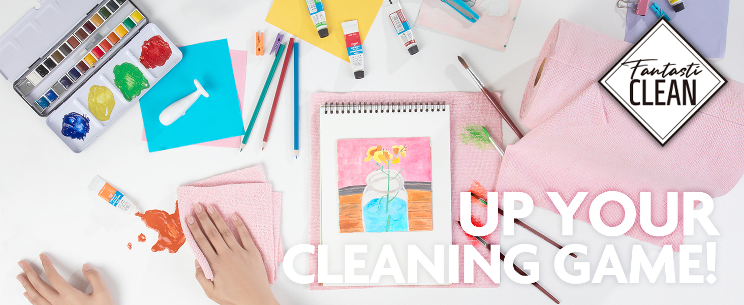 Fantasticlean Microfiber Cleaning Cloth Roll -75 Pack, Tear Away Microfiber Towels, 12