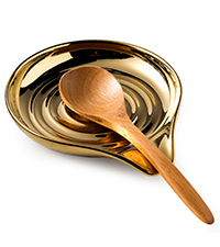 LAUCHUH Spoon Rest, Ceramic Spoon Holder for Stove Top Ladle Holder for Kitchen Countertop Cooking Utensil Rest for Spatula, Tongs, Heat-Resistant Framhouse Decor for Mother's Day, Blue, 5 Inches