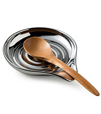 LAUCHUH Spoon Rest, Ceramic Spoon Holder for Stove Top Ladle Holder for Kitchen Countertop Cooking Utensil Rest for Spatula, Tongs, Heat-Resistant Framhouse Decor for Mother's Day, Blue, 5 Inches