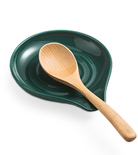 LAUCHUH Spoon Rest, Ceramic Spoon Holder for Stove Top Ladle Holder for Kitchen Countertop Cooking Utensil Rest for Spatula, Tongs, Heat-Resistant Framhouse Decor for Mother's Day, Blue, 5 Inches