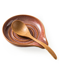 LAUCHUH Spoon Rest, Ceramic Spoon Holder for Stove Top Ladle Holder for Kitchen Countertop Cooking Utensil Rest for Spatula, Tongs, Heat-Resistant Framhouse Decor for Mother's Day, Blue, 5 Inches