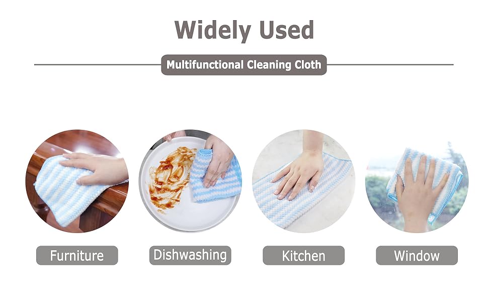 Choicy Microfiber Cleaning Cloth Absorbent Kitchen Towels Dish Cloths Washable 10 Pack 12×12in Reusable Cleaning Rags for Car Gardens Kitchen Hand Glass Windows Mirrors No Odor