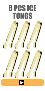 6PCS Serving Tongs, 7Inch Buffet Tongs, Stainless Steel Food Tong Small Serving Utensils for Cooking, Entertaining, Salad, Barbecue, Buffet, Toast and Steak by Sunenlyst (Stainless buffet tongs)