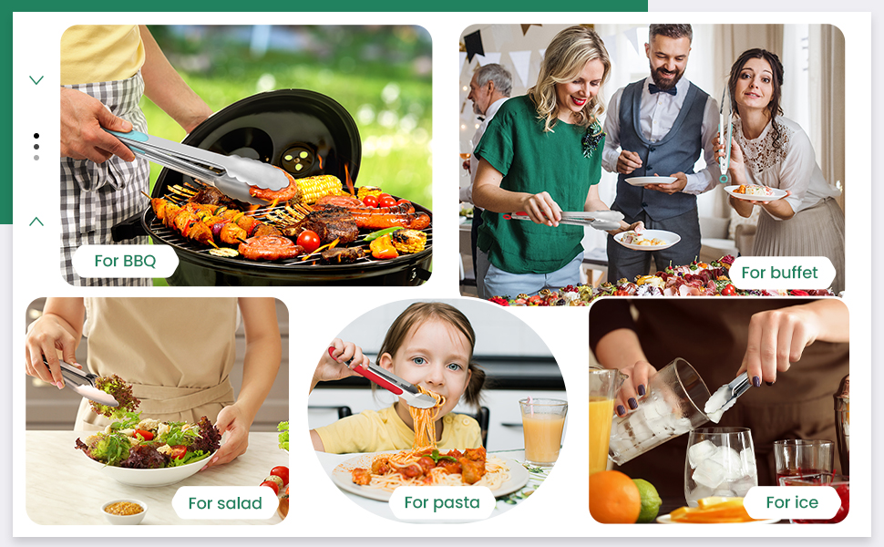 Chengu 12 Pack Stainless Steel Kitchen Tongs 7/9/12 Inches Food Serving Tongs Non Stick Cooking Clips for Kitchen Cooking Barbecue Buffet Wedding Family Gathering Grill Salad