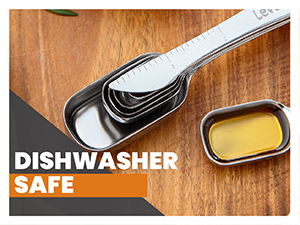 Spring Chef Stainless Steel Measuring Spoons Set of 6 with Leveler, Rectangular Metal Teaspoon & Tablespoon Measuring Spoons for Dry & Liquid Ingredients - Nesting Kitchen Gadgets For Baking & Cooking