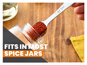 Spring Chef Stainless Steel Measuring Spoons Set of 6 with Leveler, Rectangular Metal Teaspoon & Tablespoon Measuring Spoons for Dry & Liquid Ingredients - Nesting Kitchen Gadgets For Baking & Cooking