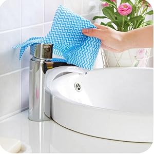 Disposable Kitchen Cleaning Cloths Dish Towels Dish Cloth Reusable Cloths for Kitchen, Bathroom, Household Cleaning (Blue 100 Pack)
