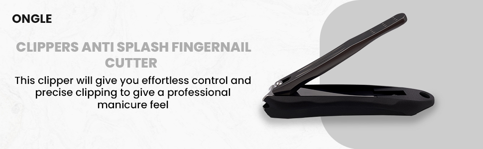 Precision Nail Clippers with Nail Catcher No Splash, Black Stainless Steel Manicure Tools