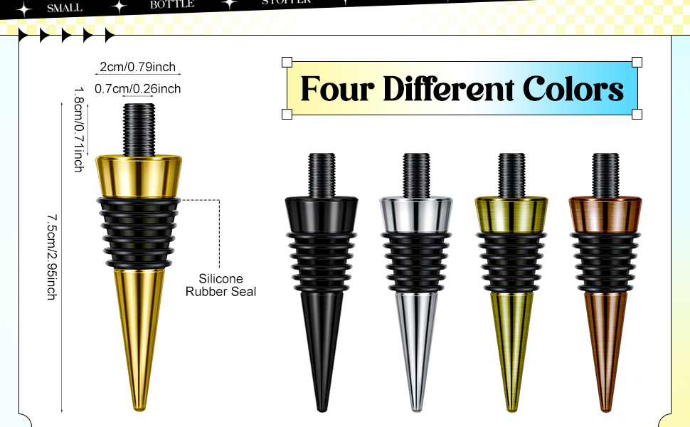 Honeydak 20 Pieces Wine Bottle Stopper Set Kit Blank Stainless Steel Wine and Beverage Reusable Decorative Bottle Corks Accessories Tapered Storage Craft Art DIY for Kitchen Bar Party Wedding Turning