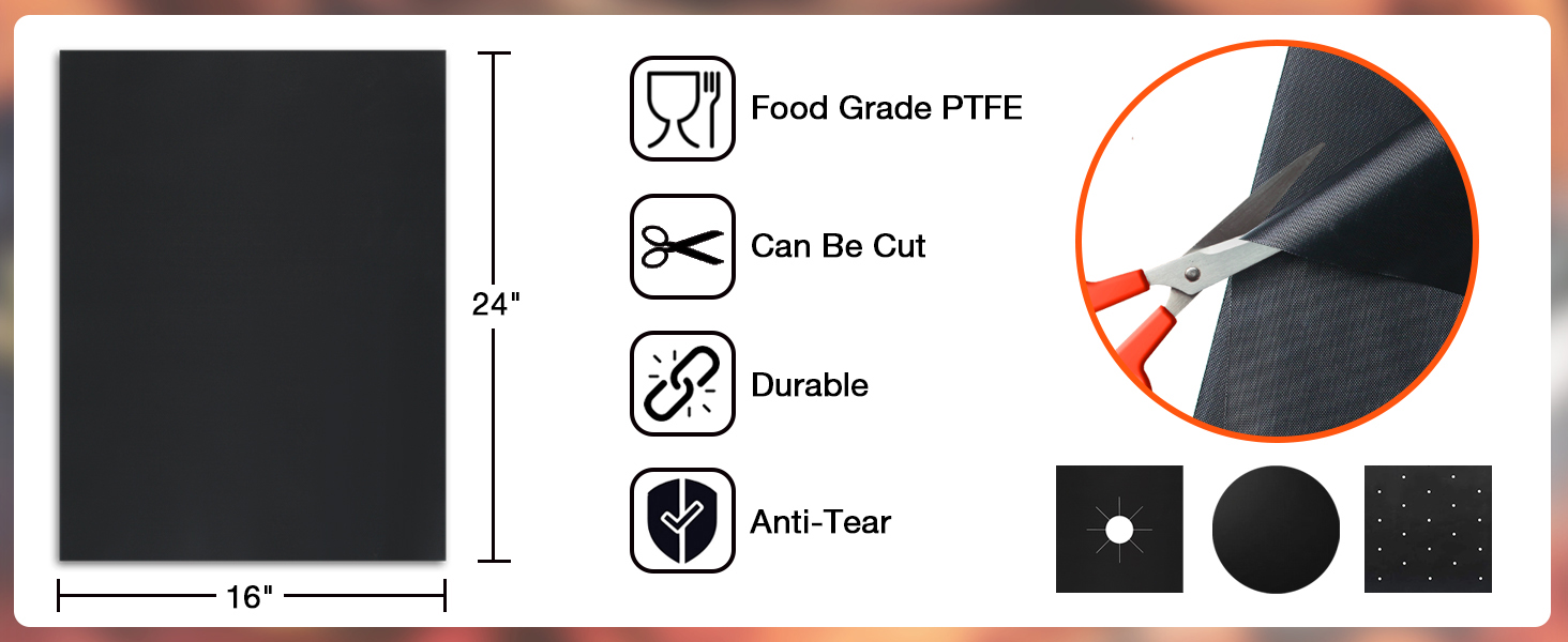 Oven Liners for Bottom of Oven 4 Pack Large Thick Heavy Duty Nonstick Oven Mat for Bottom of Electric Oven Gas Oven Grill, Reusable Heat Resistant BPA PFOA Free Oven Protector Liner,16x24 Inch