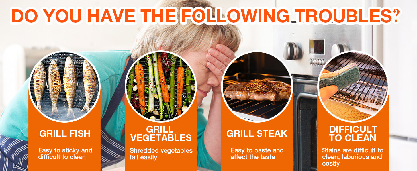 Oven Liners for Bottom of Oven 4 Pack Large Thick Heavy Duty Nonstick Oven Mat for Bottom of Electric Oven Gas Oven Grill, Reusable Heat Resistant BPA PFOA Free Oven Protector Liner,16x24 Inch