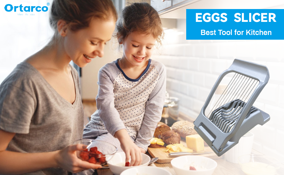 Egg Slicer for Hard Boiled Eggs Heavy Duty Fruit Egg Cutter with Stainless Steel Wire