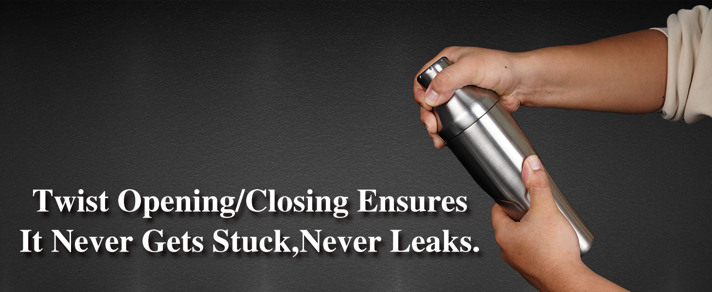 Lexenic 24oz Cocktail Shaker - Insulated Double Wall Keep Drink Chilled - No Stuck Twist Lid,Leakproof and Built-in Strainer - Perfect for Home Bar- Premium Stainless Steel Drink Shaker,Martini Shaker