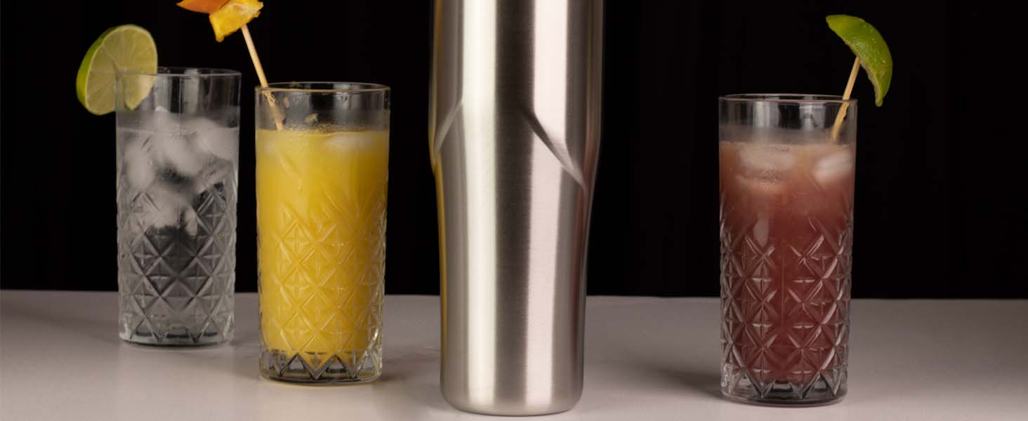 Lexenic 24oz Cocktail Shaker - Insulated Double Wall Keep Drink Chilled - No Stuck Twist Lid,Leakproof and Built-in Strainer - Perfect for Home Bar- Premium Stainless Steel Drink Shaker,Martini Shaker