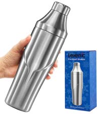 Lexenic 24oz Cocktail Shaker - Insulated Double Wall Keep Drink Chilled - No Stuck Twist Lid,Leakproof and Built-in Strainer - Perfect for Home Bar- Premium Stainless Steel Drink Shaker,Martini Shaker