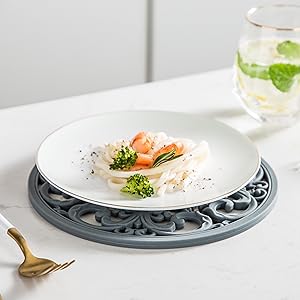 Extra Thick Silicone Trivet Mat for Hot Dishes, Hot Pots and Pans, Pot Holder, Hot Pad to Portect Your Table and Countertop, Kitchen Decor and Accessories,Teal, Set of 3