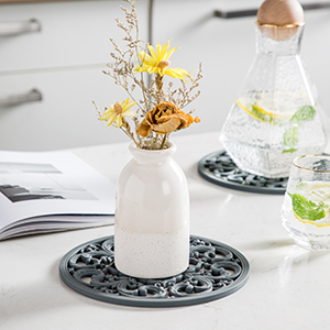 Extra Thick Silicone Trivet Mat for Hot Dishes, Hot Pots and Pans, Pot Holder, Hot Pad to Portect Your Table and Countertop, Kitchen Decor and Accessories,Teal, Set of 3