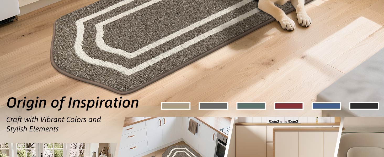 COSY HOMEER Long Kitchen Floor Mats for in Front of Sink Super Absorbent Kitchen Rugs and Mats 24