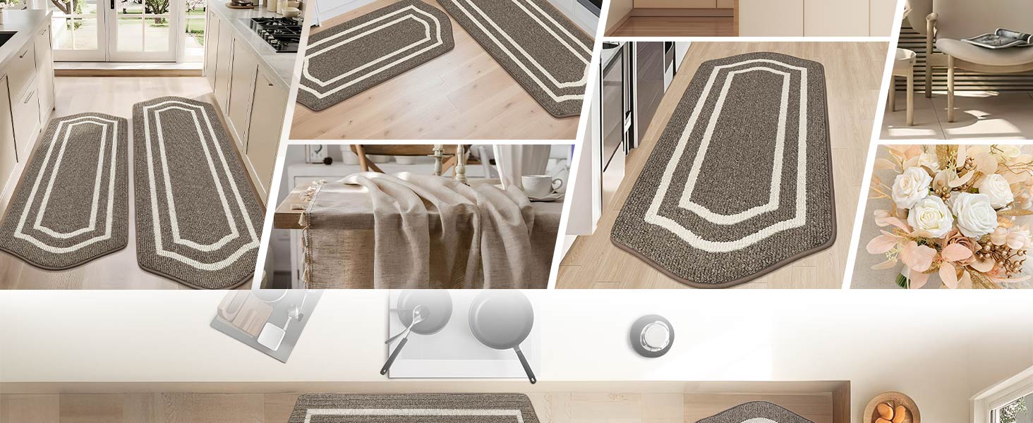 COSY HOMEER Long Kitchen Floor Mats for in Front of Sink Super Absorbent Kitchen Rugs and Mats 24