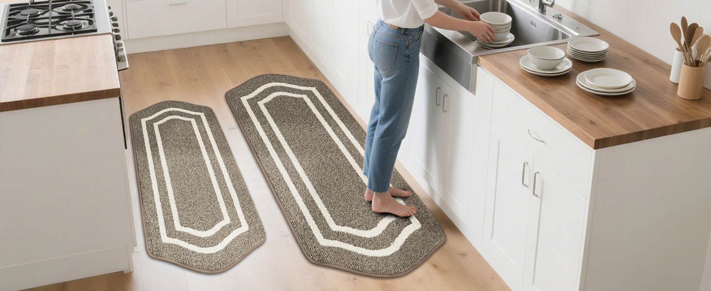 COSY HOMEER Long Kitchen Floor Mats for in Front of Sink Super Absorbent Kitchen Rugs and Mats 24