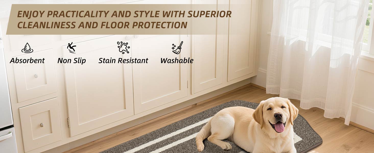 COSY HOMEER Long Kitchen Floor Mats for in Front of Sink Super Absorbent Kitchen Rugs and Mats 24
