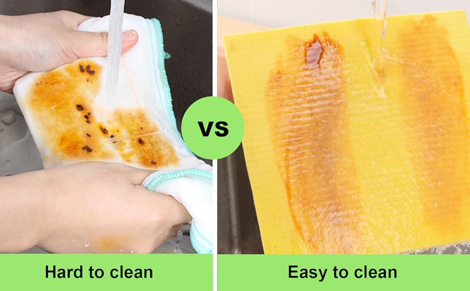 METUUTER 10 Packs Swedish Dishcloths for Kitchen, Reusable Kitchen Dishcloths Compostable Cellulose Dish Clothes for Household Use