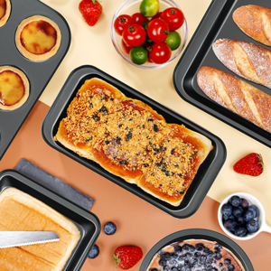 Kitchen 5-Piece Nonstick Bakeware Set - Round/Square Cake Pans, Muffin Pan, Loaf Pan, Roast Pan & Baking Sheets