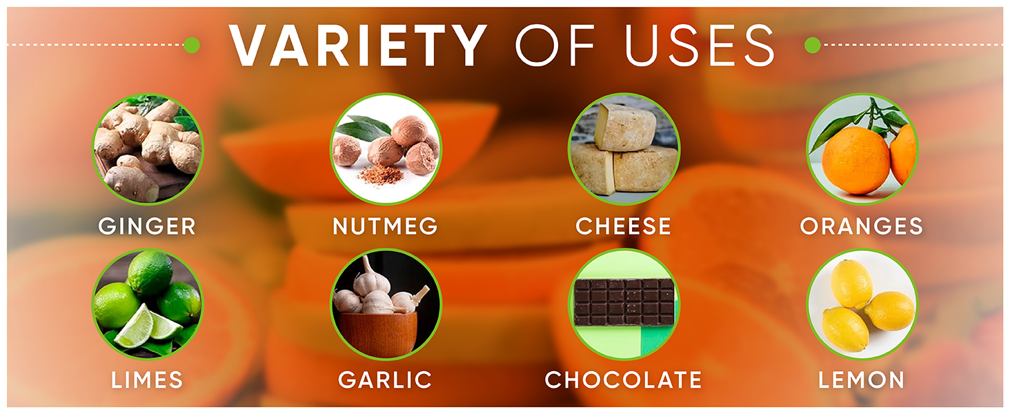 Spring Chef Premium Lemon Zester Grater with Handle - Fruits, Garlic, Chocolate, Nutmeg, Ginger Grater - Heavy Duty Kitchen Tool - Stainless Steel Citrus Zester with Blade Cover - Fine Shred, Black