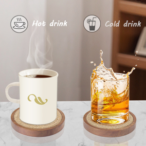 Wood Coasters for Drinks, Eykao Absorbent Coaster Sets of 5, Woven Drink Coasters for Coffee Table, Housewarming Gift for Farmhouse Home Decor,4 inches