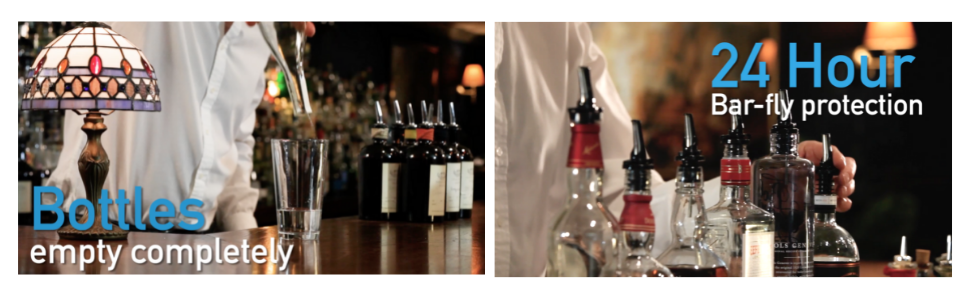 3-in-1 Liquor Pour spout with Built-in Fruit Fly Protection - BPA Free & Dishwasher Safe Hygienic Alcohol Speed Spouts - Also for Olive Oil, Juice, Syrup. Silver 2 Pack