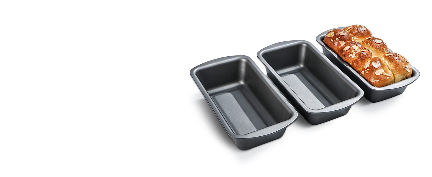 HONGBAKE 8x8 Cake Baking Pan Set, Nonstick Square Brownie Pans with Wider Grips, 2 Pieces, Heavy Duty, Grey