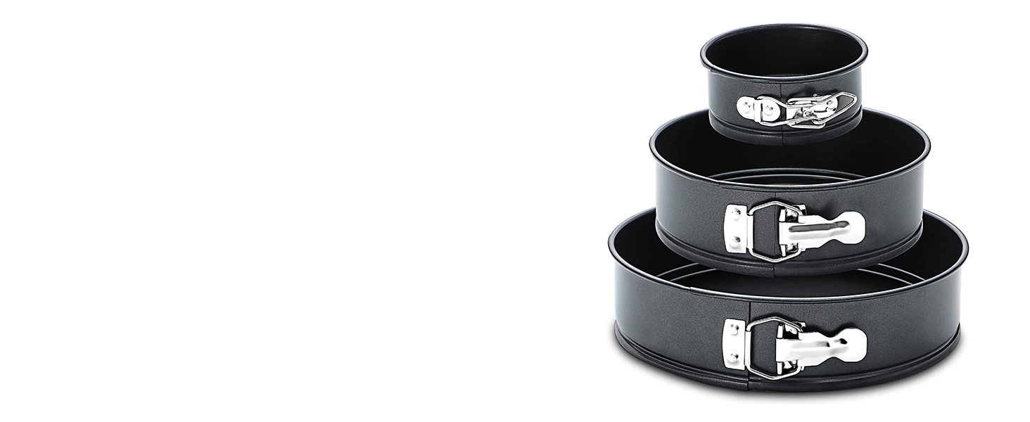 HONGBAKE 8x8 Cake Baking Pan Set, Nonstick Square Brownie Pans with Wider Grips, 2 Pieces, Heavy Duty, Grey