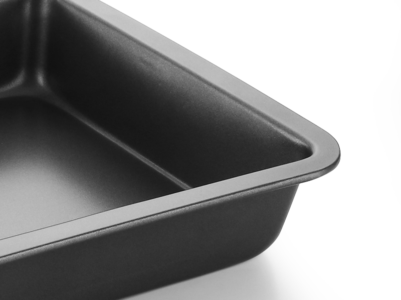 HONGBAKE 8x8 Cake Baking Pan Set, Nonstick Square Brownie Pans with Wider Grips, 2 Pieces, Heavy Duty, Grey