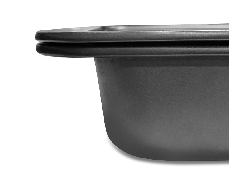 HONGBAKE 8x8 Cake Baking Pan Set, Nonstick Square Brownie Pans with Wider Grips, 2 Pieces, Heavy Duty, Grey