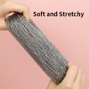 12Pcs Steel Wool Scrubber Pads for Cleaning Dishes, Pans, Pots, Ovens, Grills, Sinks - Stainless Steel Scrubbers for Kitchen, 12 Pack