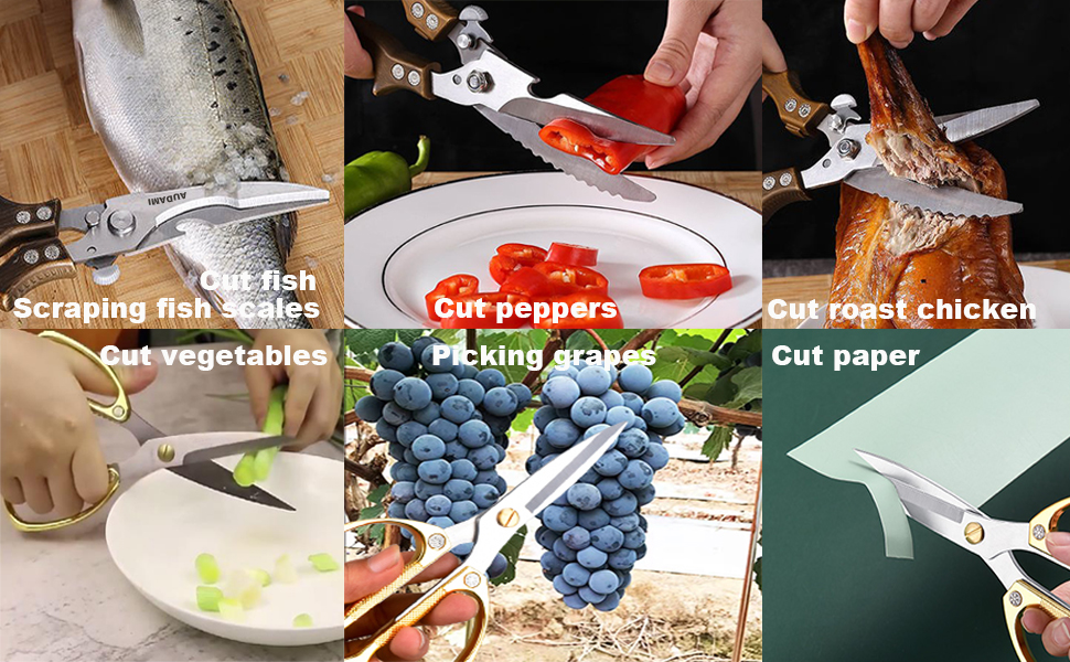 Premium Kitchen Shears 2-Pack Heavy Duty Poultry & Meat Scissors, Bone Shears for Cooking