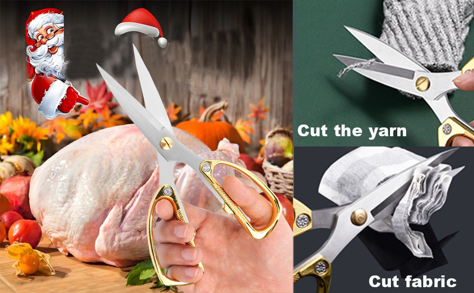 Premium Kitchen Shears 2-Pack Heavy Duty Poultry & Meat Scissors, Bone Shears for Cooking