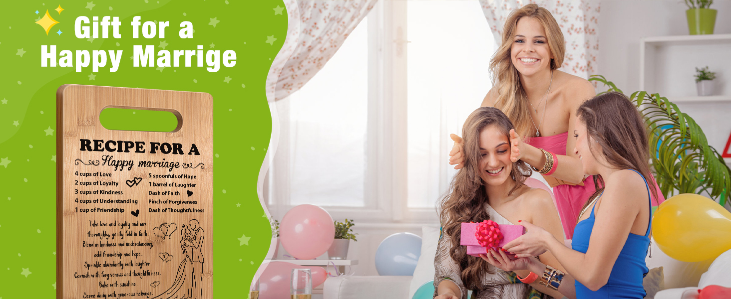 Wedding Gift for Couple 2026, Bridal Shower Gifts for Bride and Groom Engagement, Happy Marriage Cutting Board, Gifts for Wedding Shower, Newlywed Mr and Mrs Gifts Bride to Be Gifts