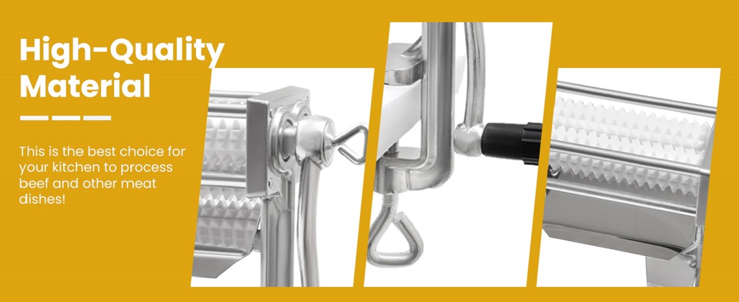 Heavy Duty Manual Meat Tenderizer Cuber Tool Steak Flatten Cuber Rolling Meat Poultry Tenderizer Machine Clamp on Meat Tenderizer Kitchen Tool