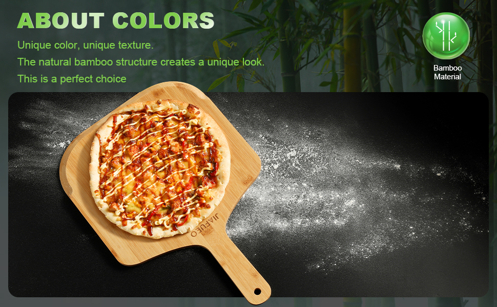 Pizza Peel 12 inch, Bamboo Pizza Paddle Spatula - Wooden Serving Board, Oven Accessory for Baking Homemade, Wood Cutting Board for Cheese Bread Fruit Vegetables